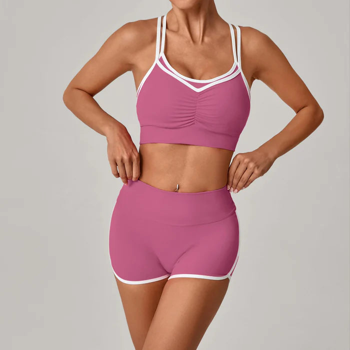 Colour Matching Tight Running Fitness Yoga Bras Suit