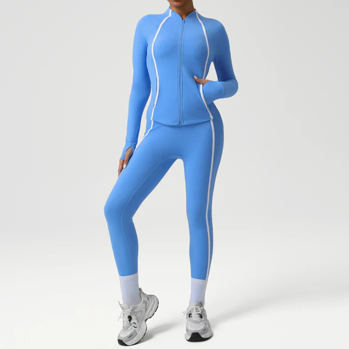 Hip-lifting leggings and outdoor jacket set