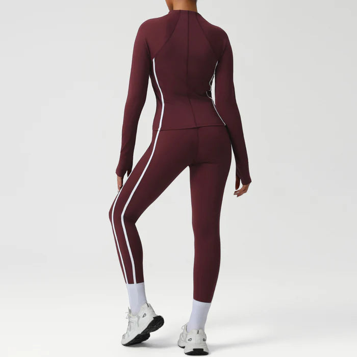 Hip-lifting leggings and outdoor jacket set