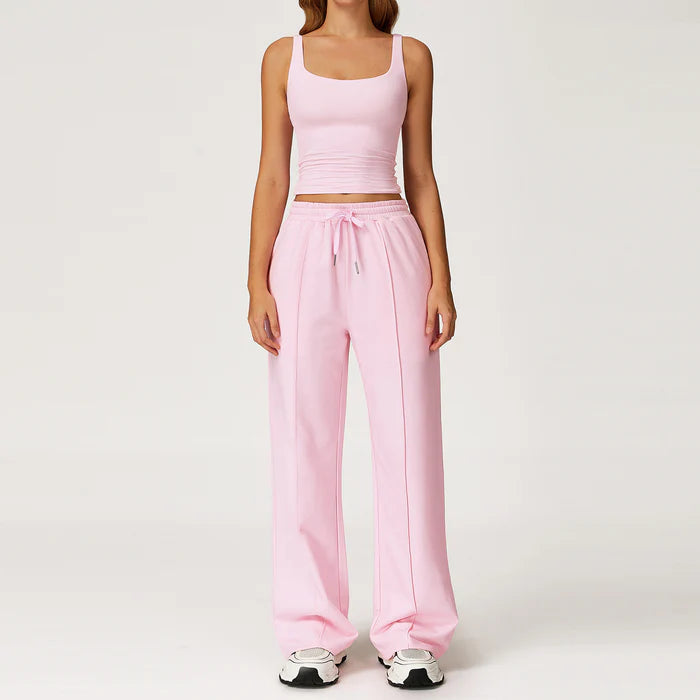 Casual sports bras with sweatpants set