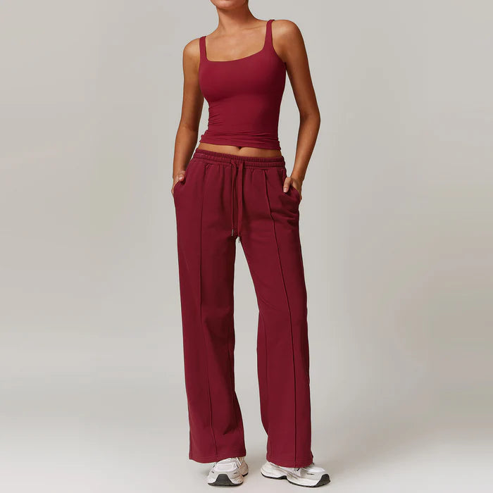 Casual sports bras with sweatpants set