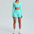Long Sleeve Seamless Shorts Set